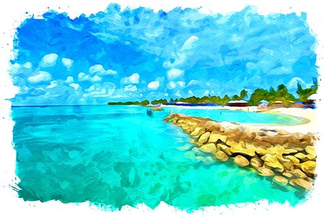 Eleuthera Caribbean Watercolor Graphic by Poster Boutique · Creative ...