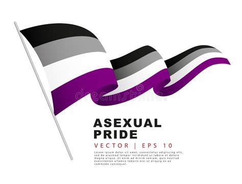 La Bandera Del Orgullo Asexual Cuelga En Un Asta Y Flauta En El Viento