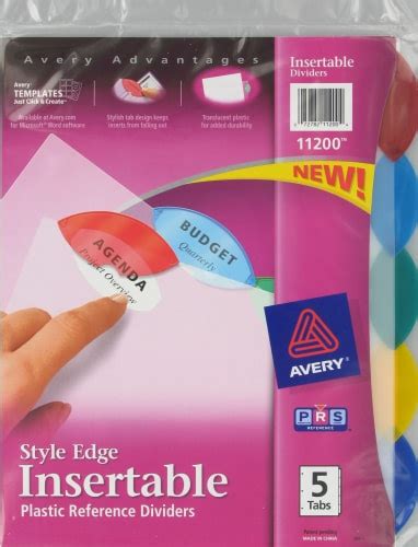 Avery Style Edge Insertable Plastic Dividers Pack Pack Ralphs