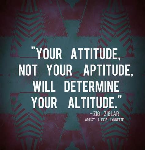 Your Attitude Not Your Aptitude Will Determine Your Altitude