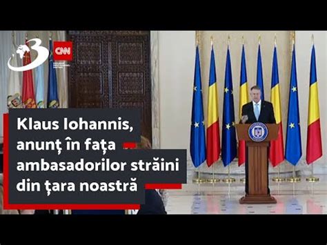 Klaus Iohannis anunț în fața ambasadorilor străini din țara noastră