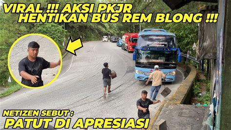 Viral Aksi Jaya PKJR Hentikan Bus Rem Blong Hadang Bus Dengan