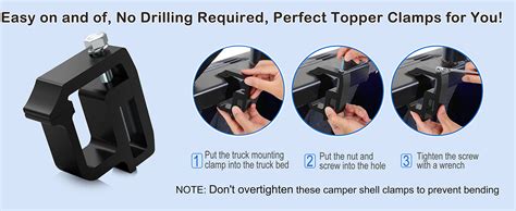 Moveland Truck Cap Mounting Clamps Heavy Duty Camper