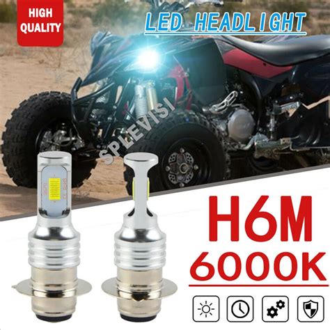 2x Hid White Led Headlight Bulbs Replace Hologen For Yamaha Raptor 350