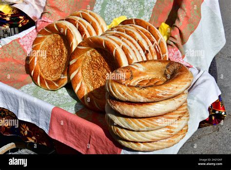 Traditional Uzbek Bread Siyob Bazaar Siab Bazaar Samarkand