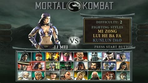 Mortal Kombat Deception Arcade 21 Li Mei YouTube