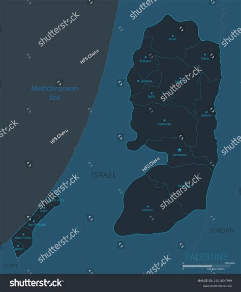 Palestine Map High Detailed Map Palestine Stock Vector (Royalty Free ...