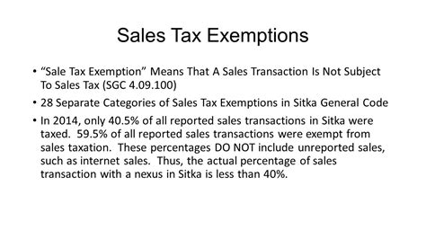 Sales Tax Exemptions Sale Tax Exemption Means That A Sales