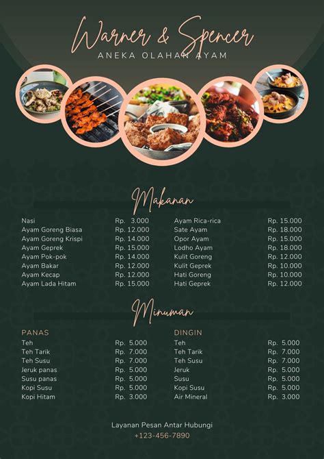 Contoh Template Menu Makanan Yang Boleh Edit Biancasrlong