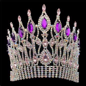 Customized 6 Inch Custom Crown Purple AB Rhinestone Pageant Crowns