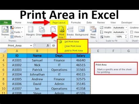 Print Page Setup In Excel Page Print Area Setup In Excel Ms Excel