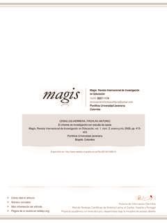 Magis Revista Internacional De Investigaci N En Educaci N Magis