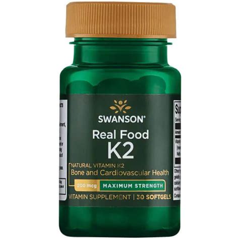 Swanson Ultra Real Food Vitamin K Mcg Softgels Maximum Strength