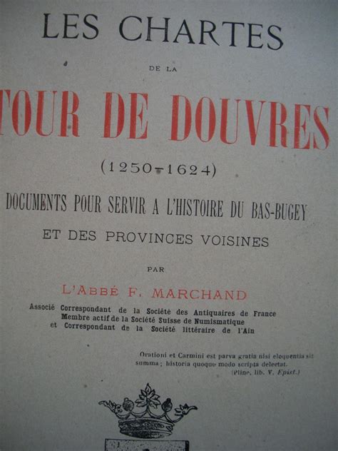 les CHARTES de la TOUR de DOUVRES 1250 1624 par Abbé F MARCHAND Très