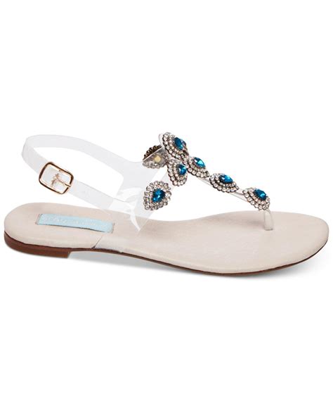 Betsey Johnson Blue By Gabbi Flat Sandals In Blue Lyst