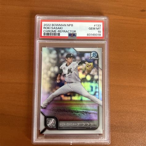 Roki Sasaki Bowman Npb Chrome Psa Rookie Refractor Chiba