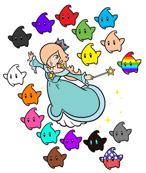 Super Mario Princess Rosalina And Lumas 2d By Joshuat1306 On Deviantart