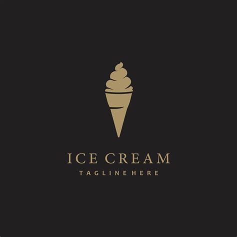 Modern Minimalist Ice Cream Logo Design Vector Icon Gold Color 19998399