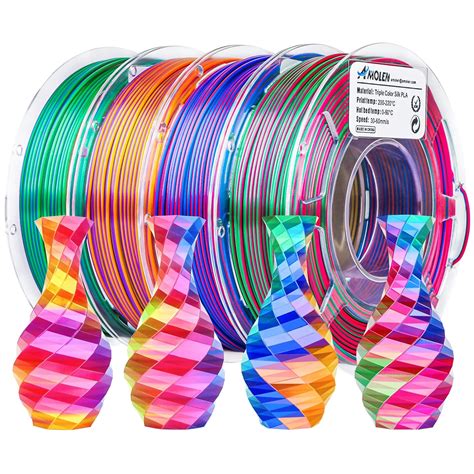 Amolen Filament Pour Imprimante D Filament Pla Soie Triple Couleur