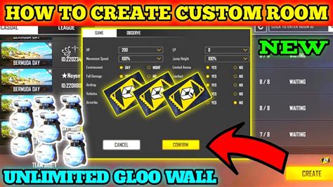 HOW TO CREATE CUSTOM ROOM IN FREE FIRE CREATE OWN CUSTOM ROOM FREE