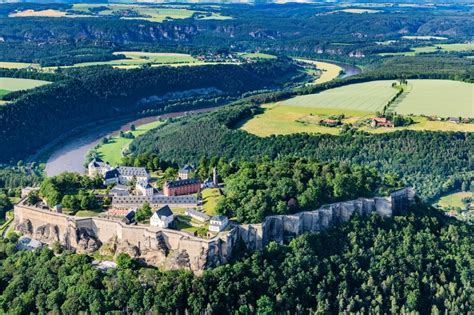 Luftaufnahme Königstein Festung Königstein an der Elbe im Landkreis