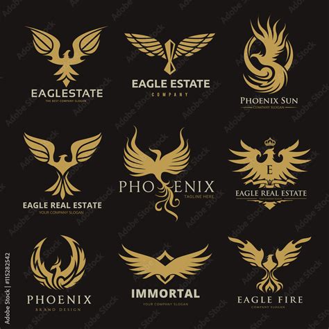 Eagle logo collection,bird logo,phoenix logo,vector logo template ...