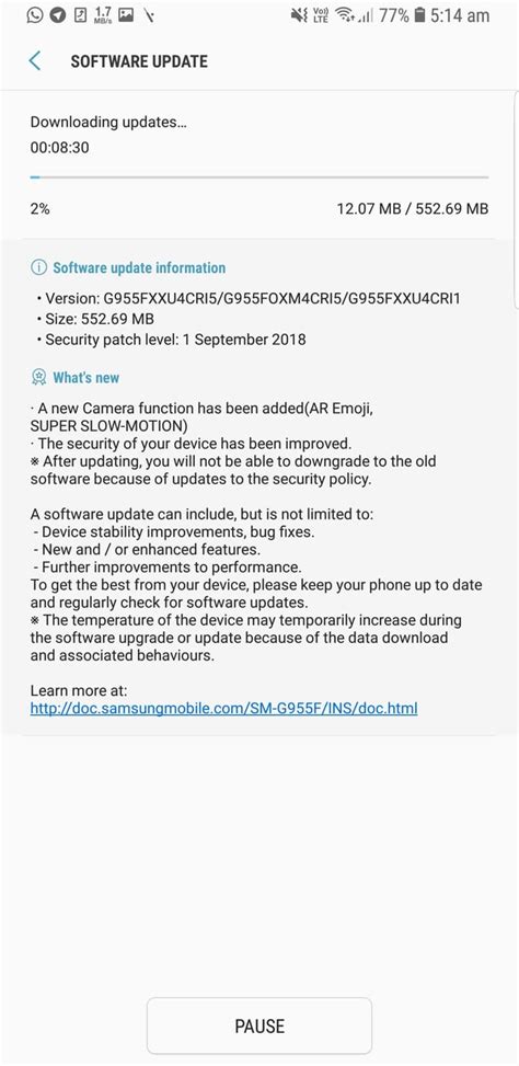 Super Slow Motion And Ar Emoji Update Now Rolling Out To The S8 Here In India Rgalaxys8