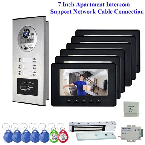 Intercoms For Apartment Door Bell Monitor System Rfid Access Video