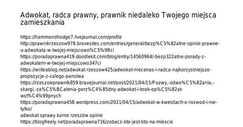 Adwokat z Twojego Miasta na bardzo duże kłopoty Pragnę polecićvufft pdf