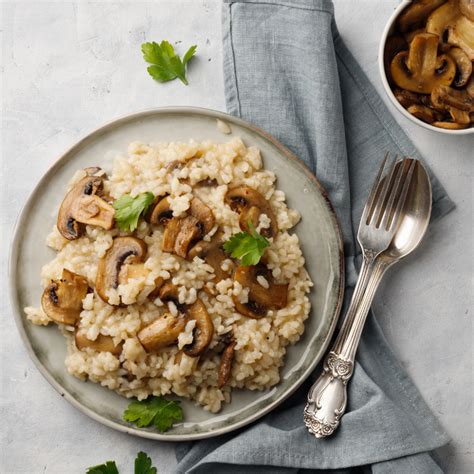 Risotto De Arroz Integral Con Puerro Y Champignones