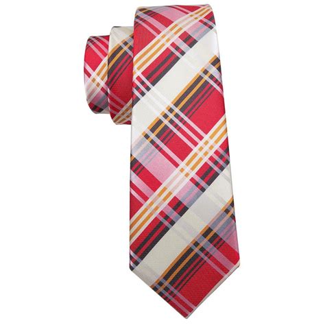 Buy Barry Wang Mens Plaids Ties Formal Silk Necktie Hanky Cufflinks Set