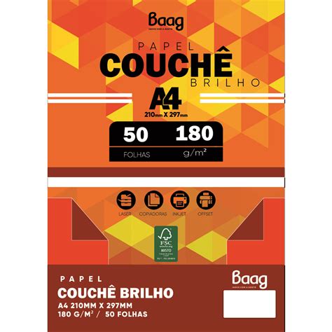 Papel A Couche Brilho G M Fls Baag Produtos De Papelaria