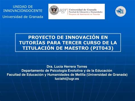 PPT PROYECTO DE INNOVACIÓN EN TUTORÍAS PARA TERCER CURSO DE LA