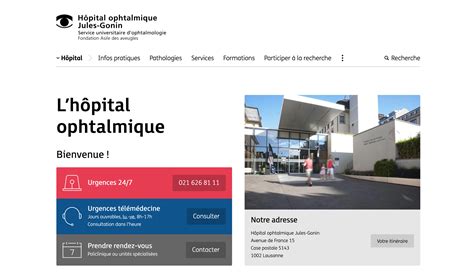 Refonte Du Site De L H Pital Ophtalmique Jules Gonin Lausanne