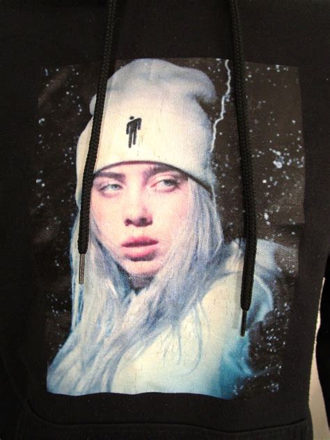 RARE! Billie Eilish Black Hoodie Sweatshirt Adult Si… - Gem