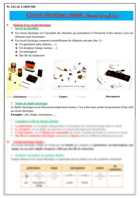 SOLUTION Le Circuit Electrique Simple Cours 3 Studypool