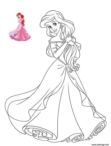 Coloriage Princesse Disney Ariel JeColorie