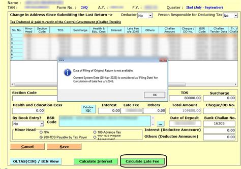 Calculate Interest And Late Fees Via Gen Tds Software