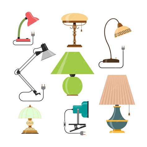 Premium Vector Vector Set Of Home Lamps House Light And Table Lamps