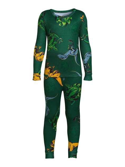 Jurassic World Boys Dinosaur Long Sleeve All Over Print 2 Piece Pajama