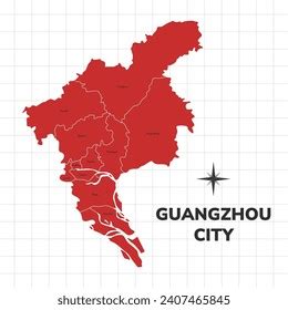 Guangzhou City Map Illustration Map City Stock Vector Royalty Free