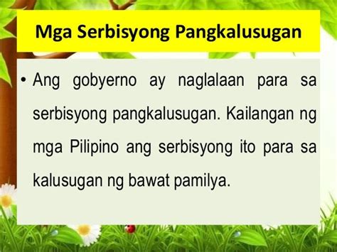 Mga Uri Ng Serbisyo Sa Aking Komunidadpptx