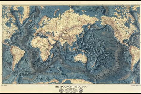 Detailed Ocean Topography Map 1852 - Etsy Canada