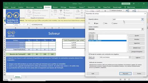 Apprendre Excel 0️⃣7️⃣ Le Solveur Excel Explication étape Par étape