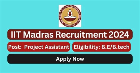 Iit Madras Recruitment Technical Officer Posts Apply Now