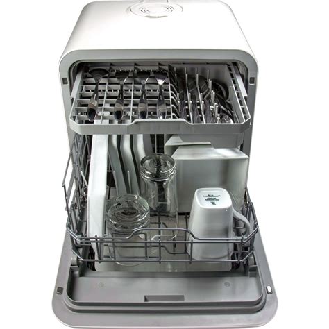 Magic Chef Mcscd3w Mini Countertop Dishwasher In White With 3 Place