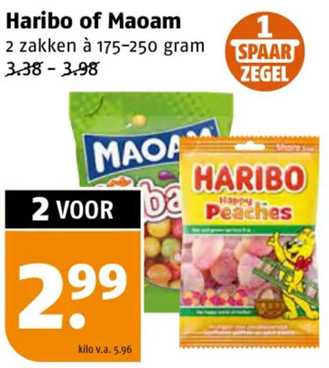 Haribo Of Maoam 2 Zakken à 175 250 Gram Aanbieding Bij Poiesz