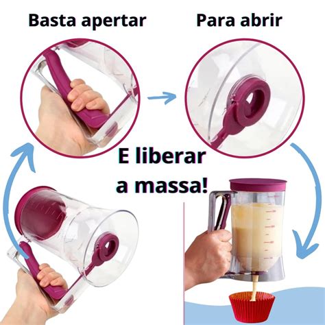 Dispenser Medidor E Funil Para Massas Cupcake Panqueca Waffle Ml