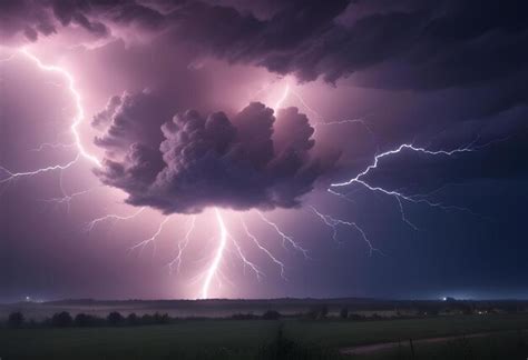 Tornado Dram Tico E Poderoso Tempestade De Rel Mpago Flash Sobre O C U