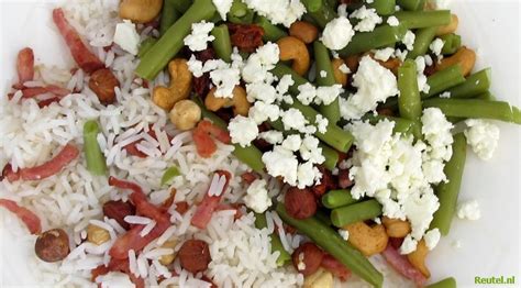 Sperziebonen Met Rijst Tomaat Feta En Noten Reutel